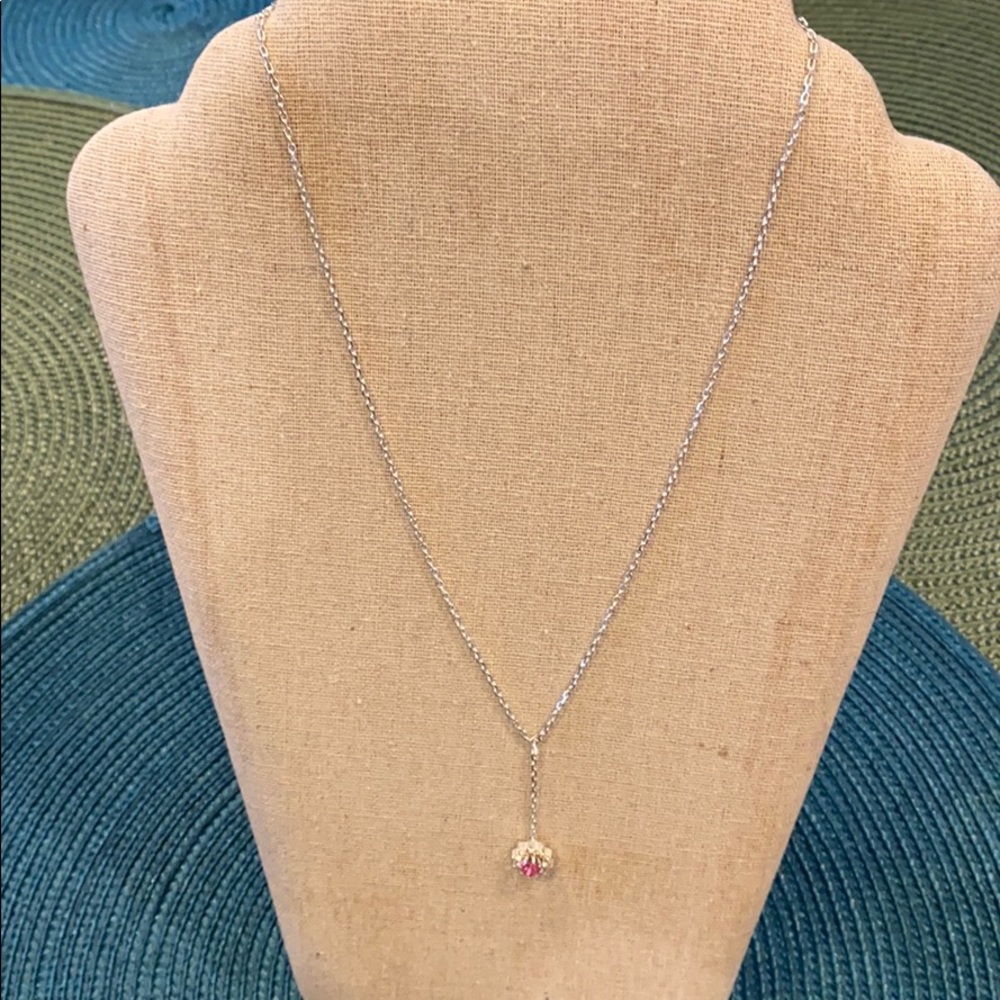 Pink rhinestone necklace